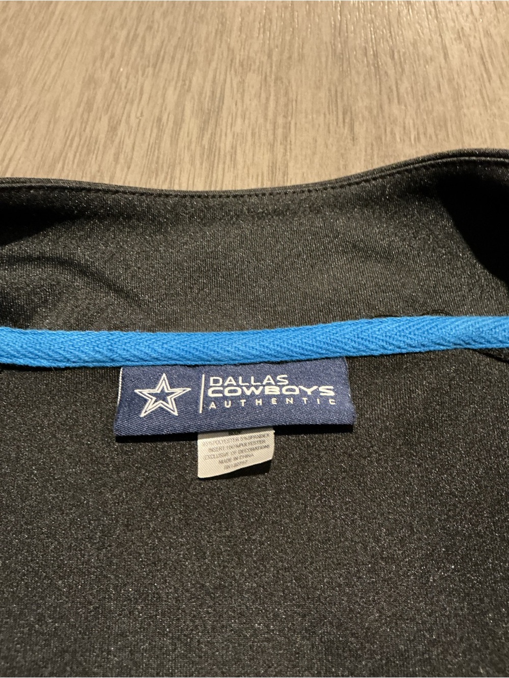 Men’s Dallas Cowboys Authentic 1/4 Zip Pullover Black Blue Star L - Picture 2 of 10
